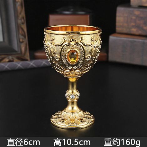 Verre à baijiu (alcool chinois) de 6 cl (doré), verre à pied ménager, petit verre à vin (1/5)