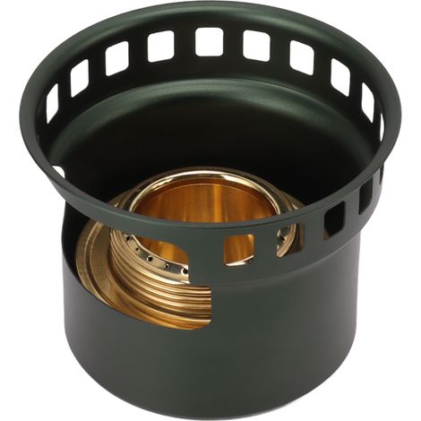 Brûleur à alcool portable en aluminium léger pour camping, randonnée et survie, résistant au vent, couleur vert foncé (1/5)