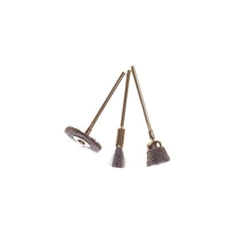 MINISPAZZOLE CON FILI ACCIAIO ASSORTITE PER TRAPANO- - codolo mm.3 in blister da pz.3 PG 476.00 - 2 blister PG