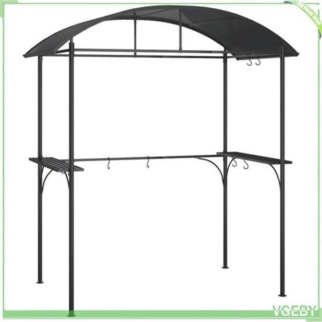 Gazebo pour barbecue - FAFEICY - 360138 - Anthracite - 220x115x230 cm - 2 étagères latérales (1/5)