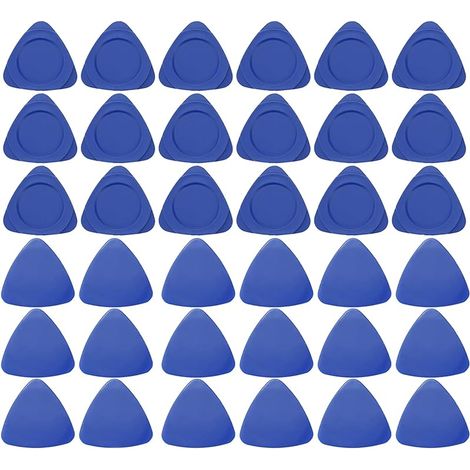 Lot de 100 outils d'ouverture triangulaires en plastique pour téléphone portable, ordinateur portable, table, écran LCD, démontage de médiators de guitare bleus (épais + fin) (1/5)