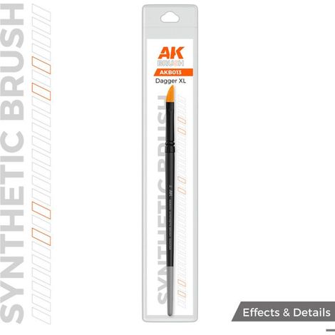 Pinceau synthétique - AK INTERACTIVE - Dagger XL - Forme dague - Précision fine - Fibres synthétiques résistantes