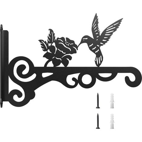 Support mural pour plantes suspendues, crochet pour pots de fleurs avec vis, structure stable, antirouille, facile à installer, crochet pour suspendre nichoirs et carillons éoliens (1/5)