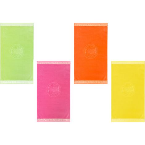 Telo Mare Jacquard Spugna Asciugamano Spiaggia Disegno Cameo Fluo, misuraTelo MarecoloreGiallo