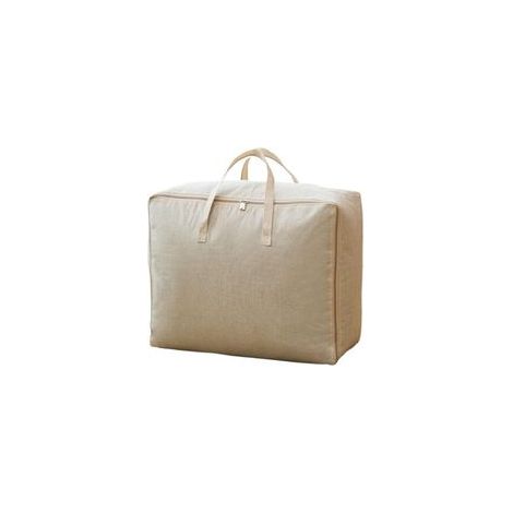 Sac de rangement pour couette – Lot de 2 housses épaisses sous lit avec poignées renforcées, beige 60 x 45 x 26 cm (1/3)