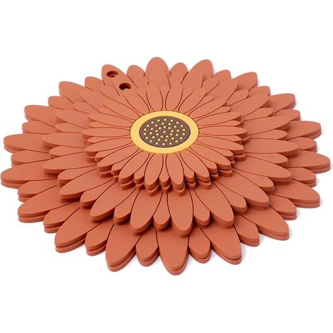 Trivet En Silicone - Résistant À La Chaleur Jusqu'à 200 °C - Pour Plats, Casseroles Et Tasses - 3 Tailles (Petit, Moyen, Grand) - Lot De 3 (1/5)