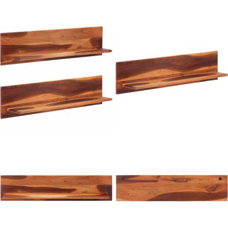 Étagères murales 2 pcs 112x20x26 cm bois massif d'acacia - Étagères Murales - Étagères Flottantes - Meuble Déco - Rangement Mural - Acacia Massif - Home & Living