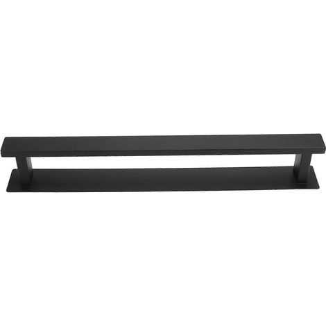 Porte-serviettes mural adhésif en acier inoxydable noir pour salle de bain, cuisine ou WC. (1/5)