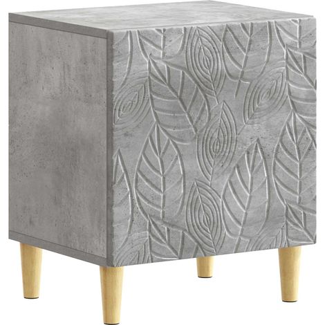 Bedside Table Concrete Grey 43 x 34.5 x 50 cm Engineered Wood vidaXL