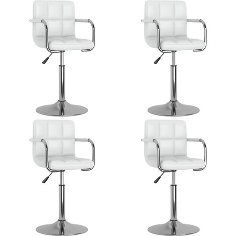 Chaises pivotantes à manger lot de 4 blanc similicuir (1/5)