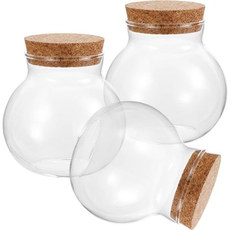 Microlandschaft Glasflasche 3 Stück mit Korkenverschluss