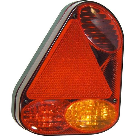 Feu arrière gauche 5 fonctions – Clignotant, stop, veilleuse, brouillard, triangle réfléchissant – Compatible 12V – Dimensions 220 x 175 x 50 mm – CEA (1/2)