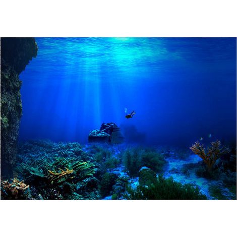 Selbstklebendes Hintergrundposter „Seaworld“ zur Dekoration von Aquarien, 61 x 41 cm (1/5)