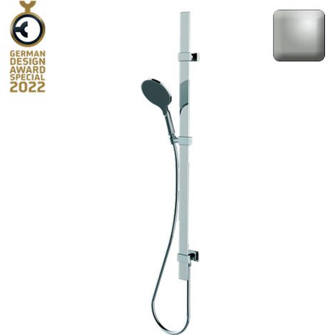 Ensemble barre de douche plate et pomme de douche nickel satiné Apice - Bossini D48086094