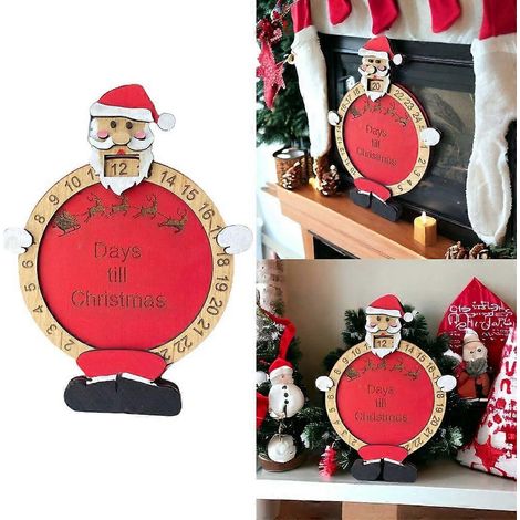 Décoration de compte à rebours du Père Noël, décoration de Noël colorée, ornement de table (1/4)