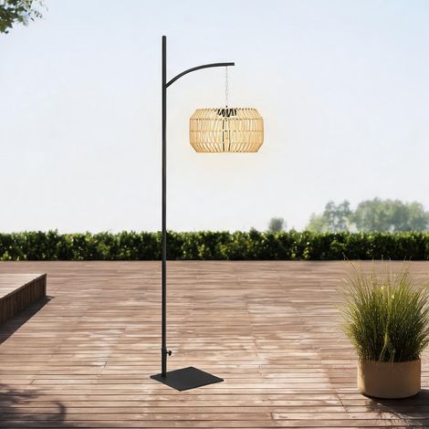 Lampe solaire sur pied à monter en acier et PE-rattan 178 cm (1/5)