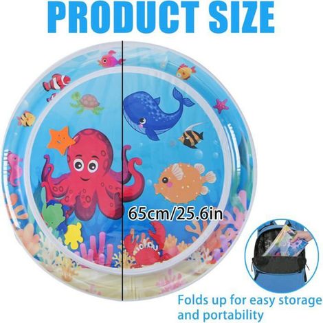 Tapis De Jeu pour Chat,Tapis Refroidissant pour Chat,Gonflable Tummy Time Mat Tapis de Jeu d'eau,L'été Tapis d'eau Gonflable (1/5)