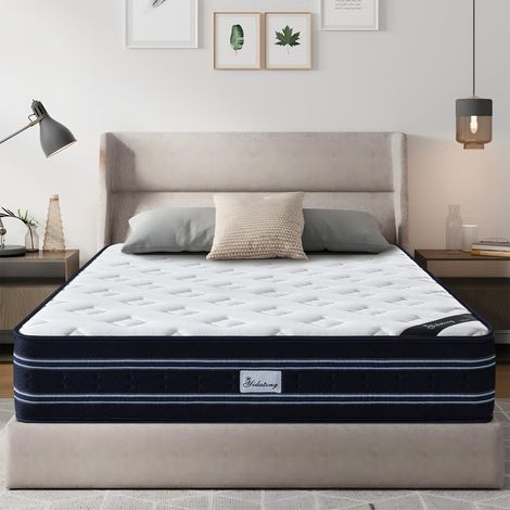 Matelas 90x200 cm - luxe - Anti-acariens - 7 Zones - Ressorts ensachés - Mémoire de forme - Coton de fibre aérobie - Ép 25cm (1/5)