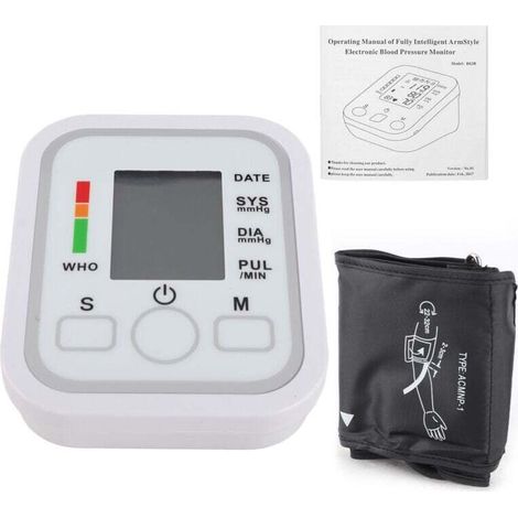 Tensiomètre à écran LCD, mesure précise, tensiomètre portable avec fonction de réglage de l'heure