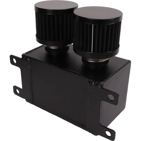 Kit de récupération d'huile moteur 1200 ml avec double chicane, double filtre et raccord de tuyau AN8, noir (1/5)