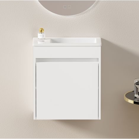 Waschtischunterschrank 46 cm weiß mit 1 Tür mit Soft-Close HAVRYA (1/5)