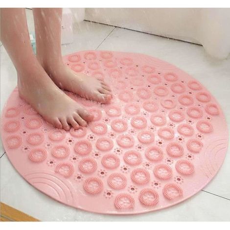 Tapis salle de bain Antidérapant rond Rose descente de bain fond de baignoire sécurité enfant descente de bain anti moisissure (1/3)