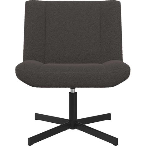 Maison Exclusive - Chaise pivotante Gris foncé 63 x 75 x 76 cm Peau de mouton