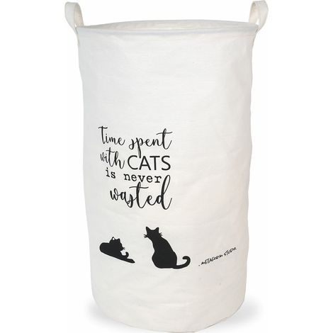 Cesto porta biancheria bucato salvaspazio 60 lt gatto mod. Cats
