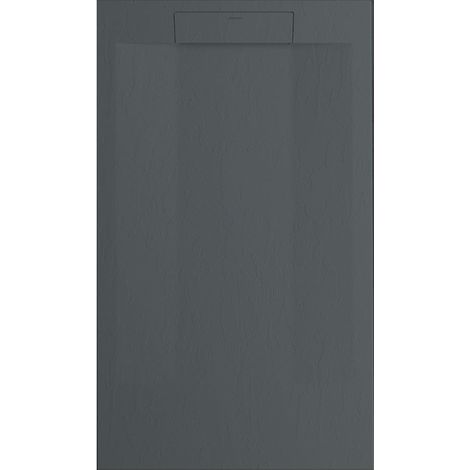 Mineralguss-Duschwanne extra flach SUEZ Schieferoptik ANTHRAZIT 70x70 cm