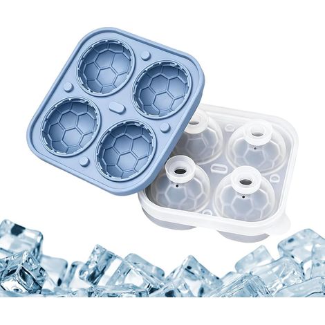 Moule à glaçon sphérique en silicone Bac de Congélation Sphérique 3D  Forme De Football En Silicone Pour Glaçons Boule pour whisky cocktails vin café bière jus lait bar (1/5)
