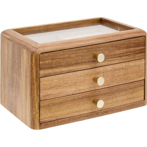 Joyero Assia rectangular, 19 x 25 cm, marrón - Atmosphera créateur d'intérieur (1/4)