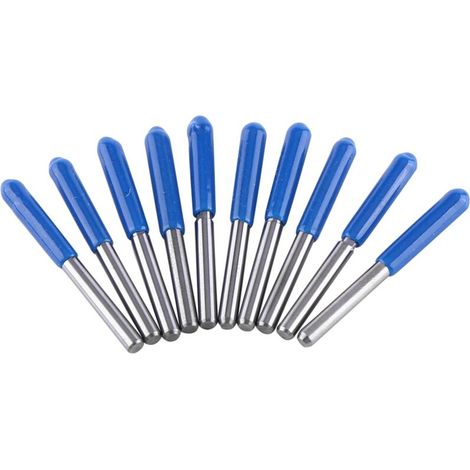 Fresa recta de doble ranura CNC, 3,175 mm de diámetro, paquete de 10 unidades para mecanizado de precisión.