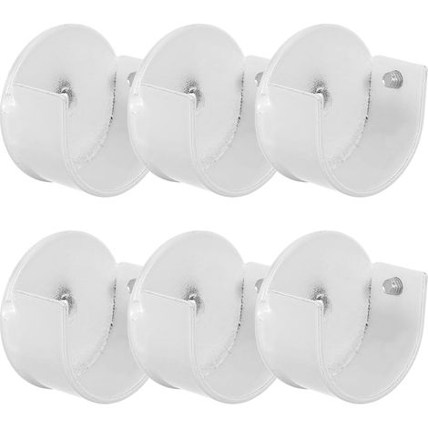 BESTOYARD Lot de 6 supports de tringle de douche et de penderie en forme de U, supports en fer blanc pour salle de bain (1/5)