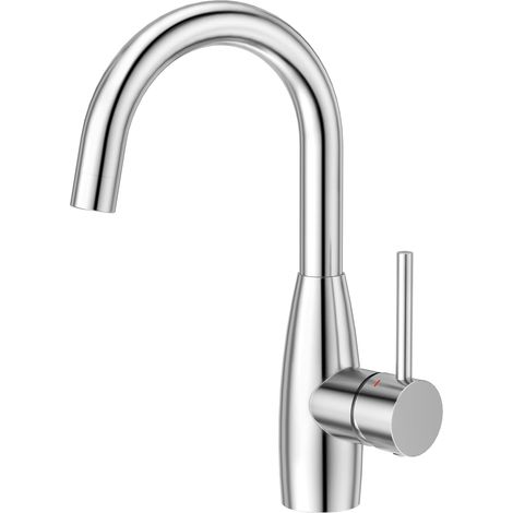 1 Mitigeur Bec Haut Pivotant 360° Acier Inoxydable Chromé Salle De Bain Petite Cuisine (1/5)