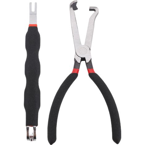 Ortviai Pince à déconnexion électrique 2 pièces en acier à haut carbone noir pour connecteurs auto, bougies, durites (1/5)