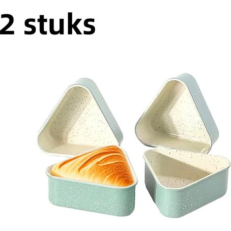 moule à pain triangulaire en deux parties revêtement antiadhésif pour pain et pâtisseries compatible four vert clair (1/5)