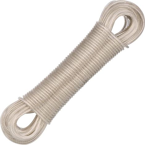 Wäscheleine 30 m (100 ft), robuster Stahlkern, 3 mm Durchmesser (120 kg)