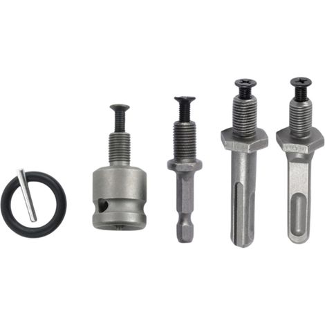 Ensemble de 4 adaptateurs de mandrin à filetage 1/2", pour perceuse à percussion Tige hexagonale 1/4" pour visseuse à chocs Adaptateur femelle 1/2" pour clé à chocs pneumatique (1/5)