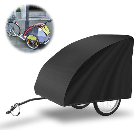 Bâche de protection pour remorque de vélo, housse de protection universelle pour remorque de vélo, 210D, 140 x 88 x 92 cm (1/5)