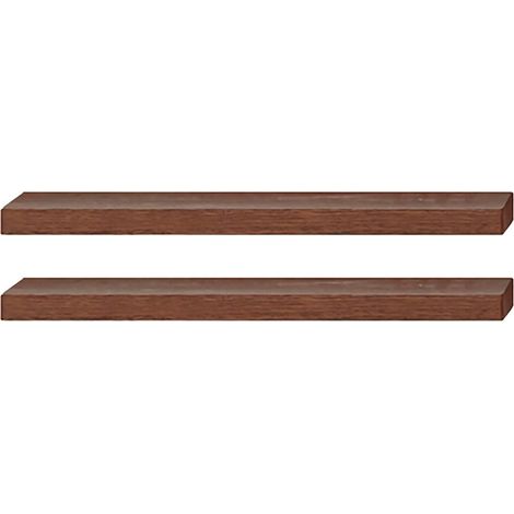 Moderne Wandregale, 7,6 cm dick, aus natürlichem Paulowniaholz, breite Regale für Küche, Wohnzimmer, Schlafzimmer, Badezimmer (2er-Set) 2 Stück (1/5)