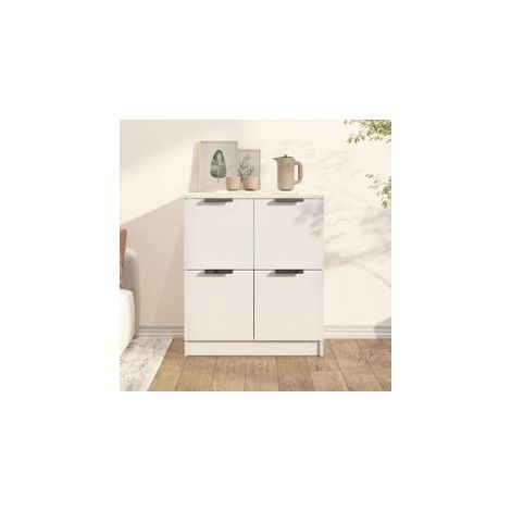 Buffet Blanc 60x30x70 Bois d'ingénierie (1/5)
