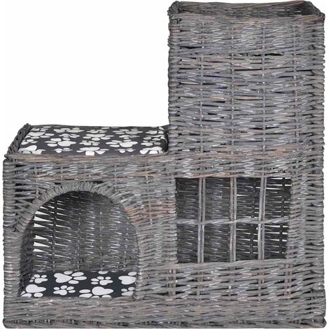 Katze Baum/Haus/Schloss mit Saule Kissen