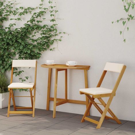 Sillas Bistro de Exterior 2 pcs Crema 40 x 53 x 80 cm
