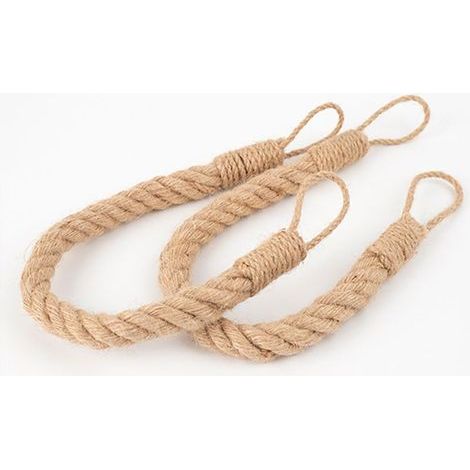Lot de 2 embrasses de Rideaux avec Corde de Chanvre torsadée décorative Faite à la Main pour Rideaux (Kaki, 2) (1/5)