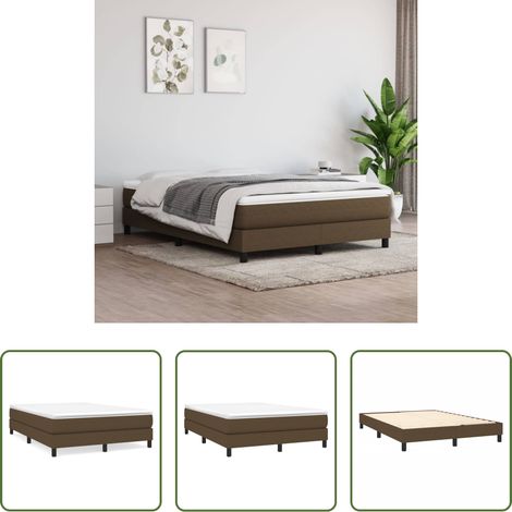 vidaXL Schlafzimmer - Boxspringbettgestell Dunkelbraun 140x190 cm Stoff (1/5)