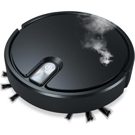 Aspirateur et laveur robot 3 en 1 avec une aspiration puissante, une navigation intelligente, une fonction de pulvérisation, une autonomie de 60 minutes,un fonctionnement silencieux, un chargement USB