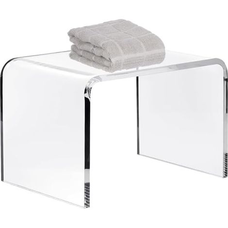 Bancs de douche, escabeau en acrylique, repose-pieds transparent épais, tabouret de douche de salle de bain pour se raser les jambes, siège de douche étanche pour spa, salle de bain, salon, uni (1/5)