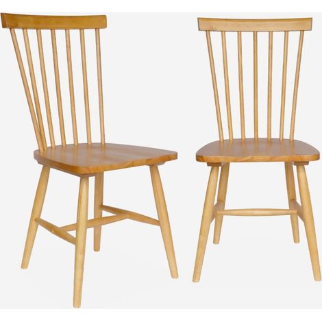 Set 2 sedie da pranzo in legno, impilabili stile vintage