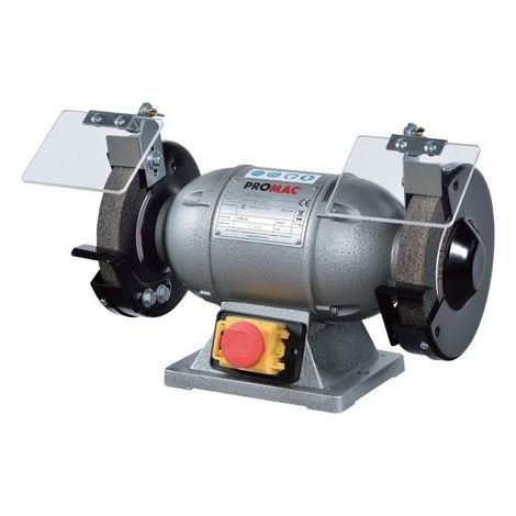 Promac – Touret à meuler 316E – 230V – Moteur monté sur roulements à billes – Interrupteur anti-redémarrage – Meule 150x25 Gr36/Gr60