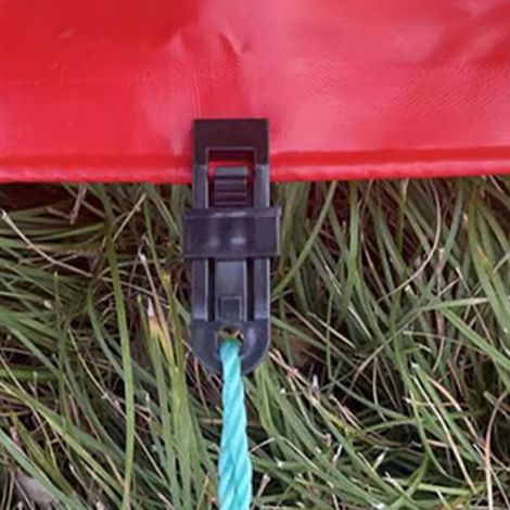Clip per tende e teloni - Confezione da 10 clip in plastica antiscivolo 85x32mm per fissare tettoie, ripari e teloni (1/4)